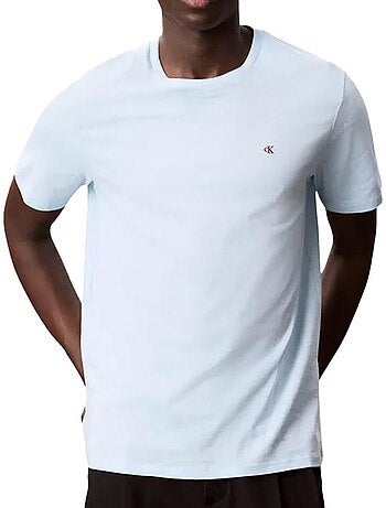 T-shirt Azul Liso Calvin Klein para Homem