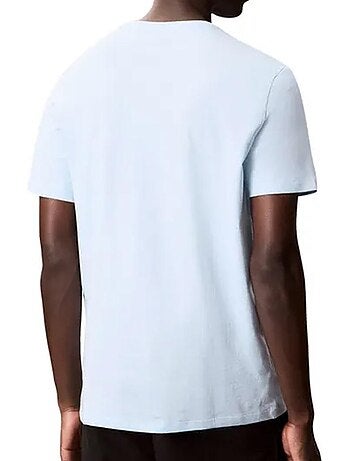 T-shirt Azul Liso Calvin Klein para Homem
