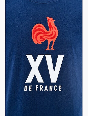 T-shirt azul-marinho seleção francesa de râguebi ? Coleção serge ? Licença oficial ffr