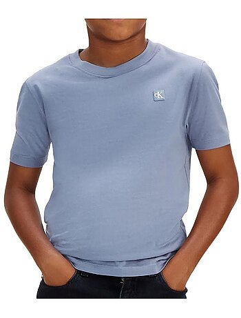 T-shirt azul menino calvin klein jeans com mini emblema mono