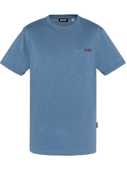T-Shirt Azul para Homem Schott TSKEA1 - Kiabi
