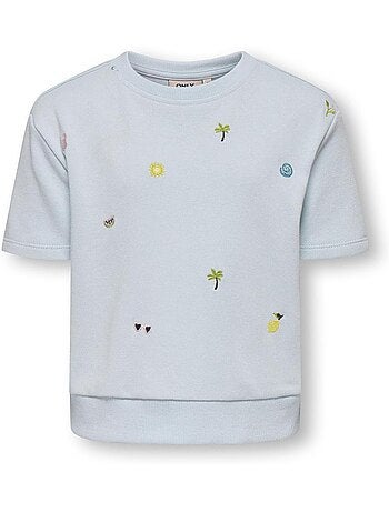 T-shirt azul para menina kids only kmgsolina