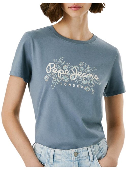 T-Shirt Azul Pepe Jeans Bero para Mulher - Kiabi T-Shirt Azul Pepe Jeans Bero para Mulher - Kiabi