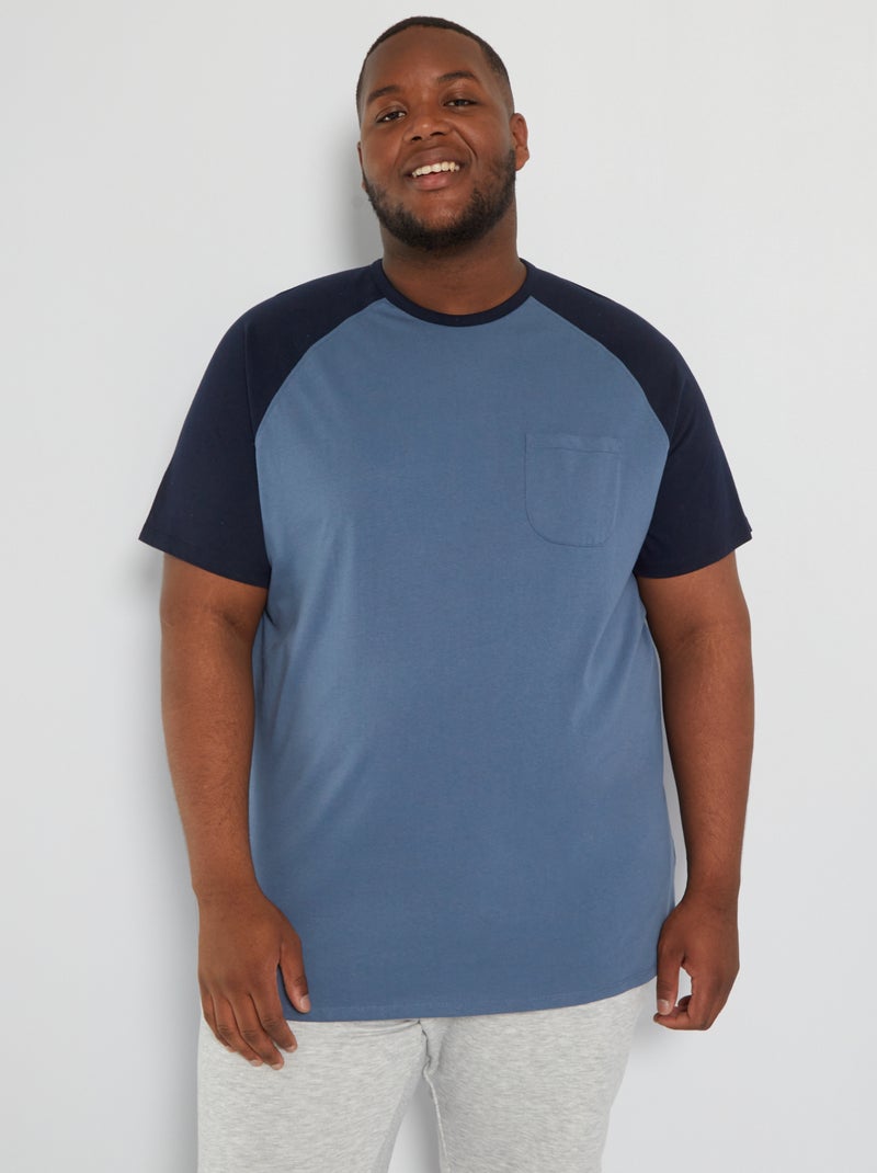T-shirt 'basebol' em jersey AZUL - Kiabi