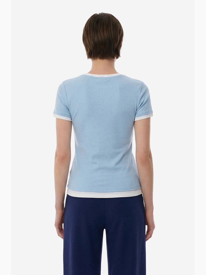 T-shirt basic layer de mulher penti Azul-céu - Kiabi