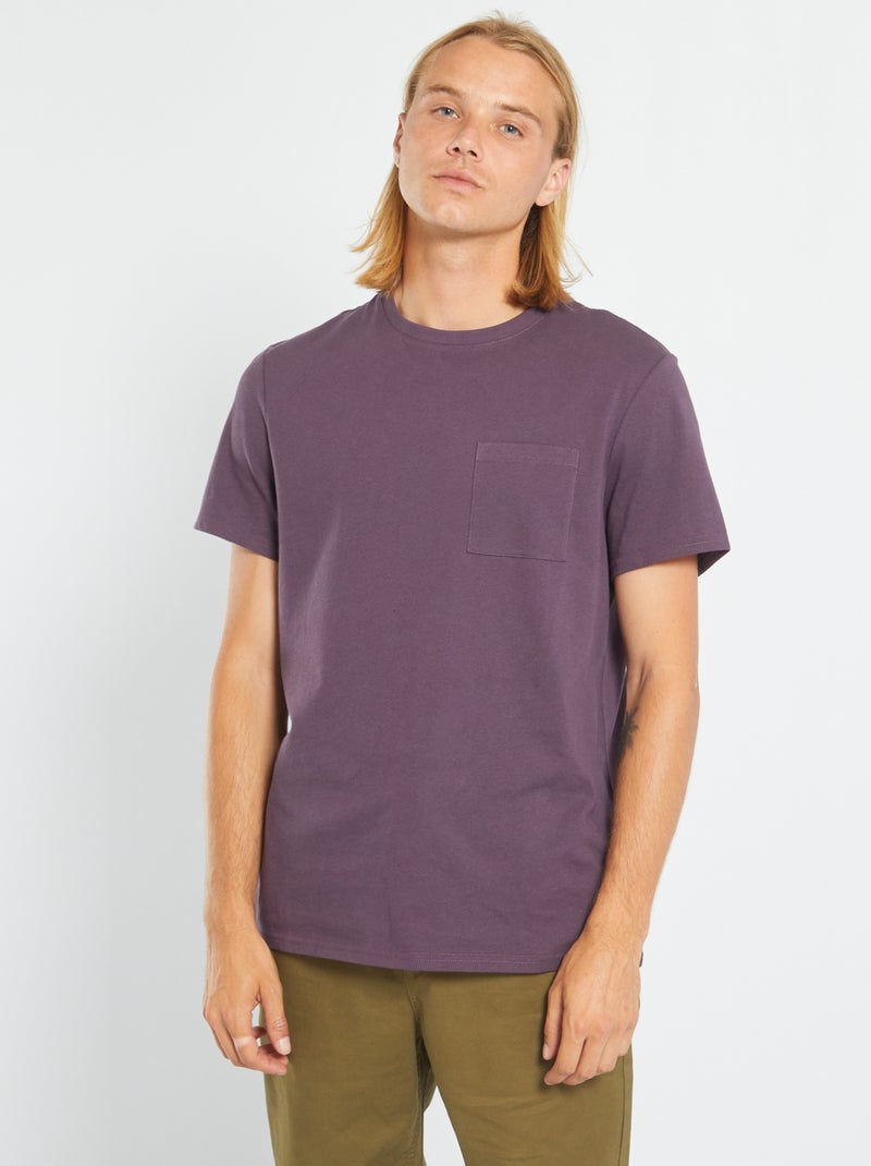 T-shirt básica Ameixa Escuro - Kiabi