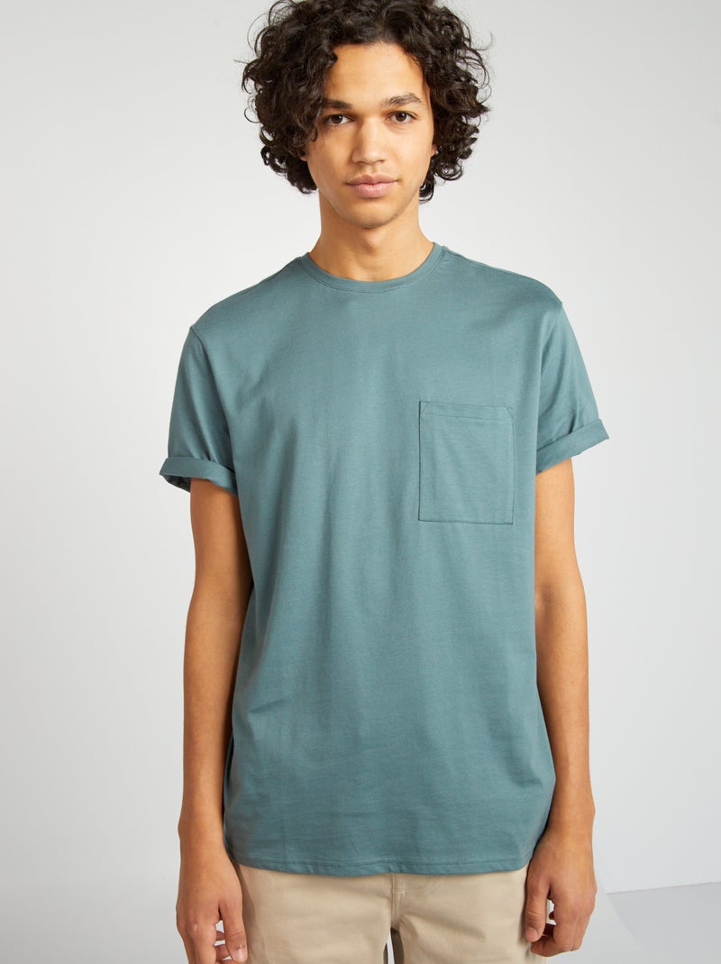 T-shirt básica AZUL - Kiabi