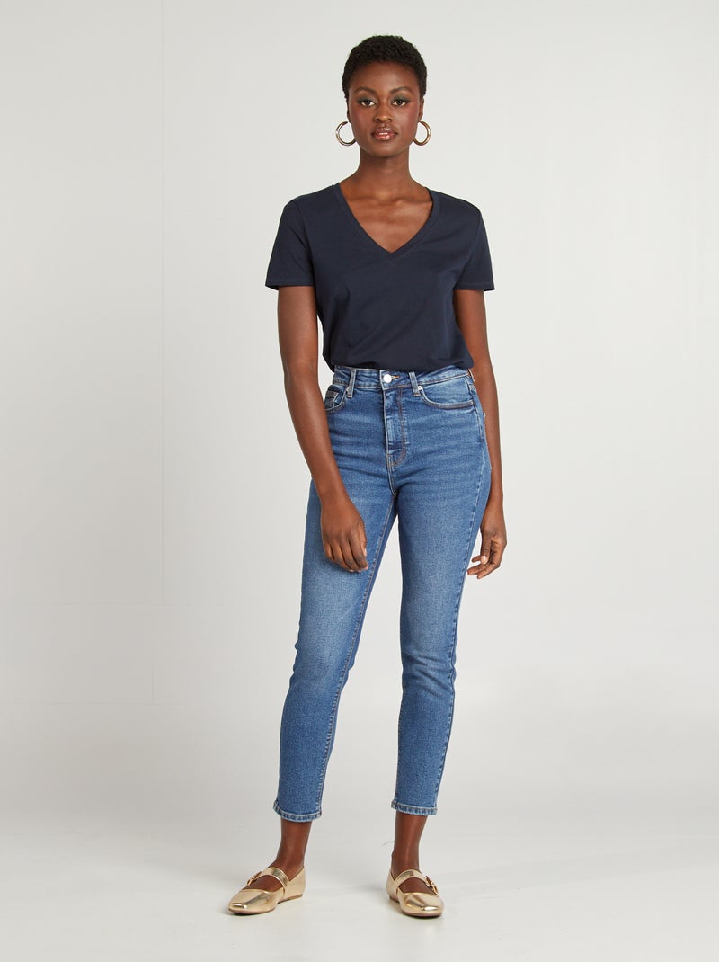 T-shirt básica Azul Marinho - Kiabi