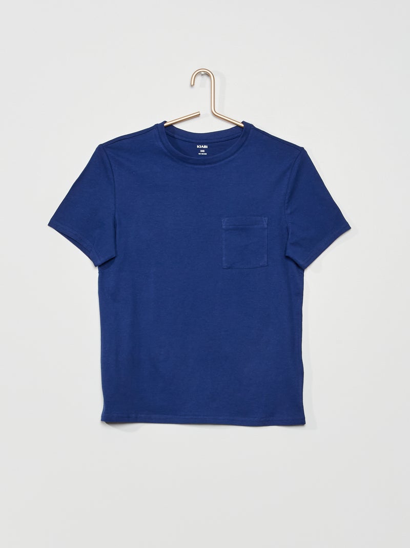 T-shirt básica Azul Marinho - Kiabi