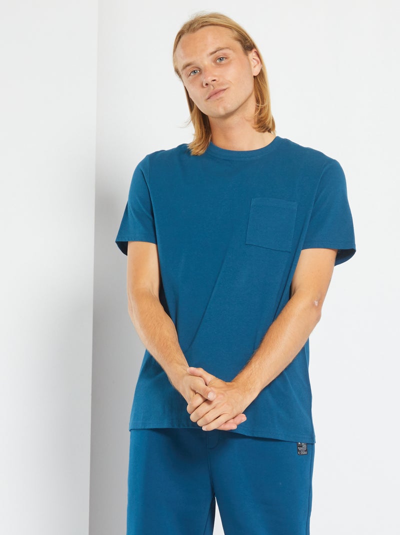 T-shirt básica AZUL - Kiabi