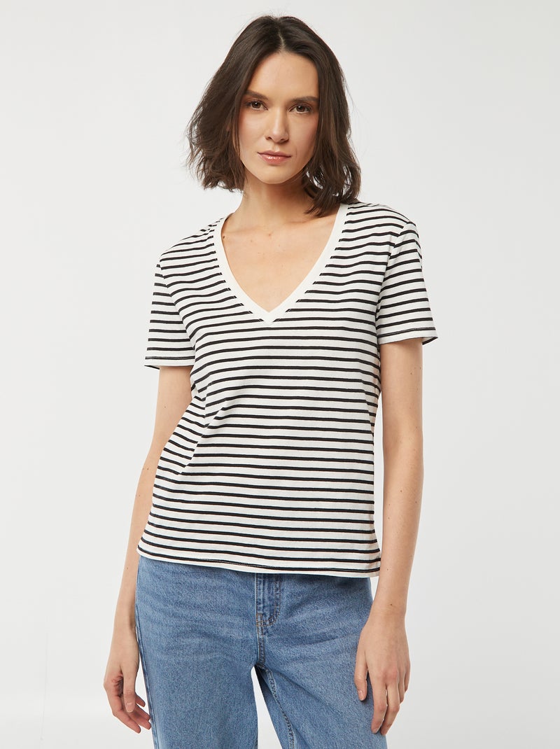 T-shirt básica BRANCO - Kiabi