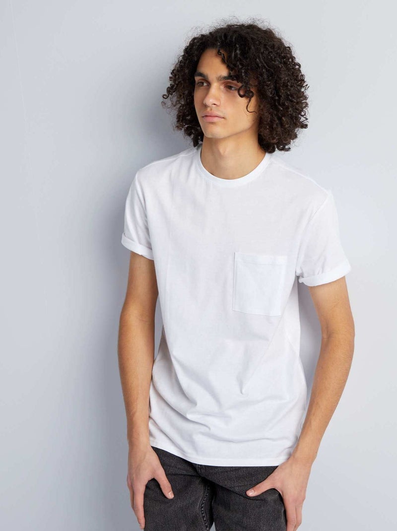 T-shirt básica Branco - Kiabi