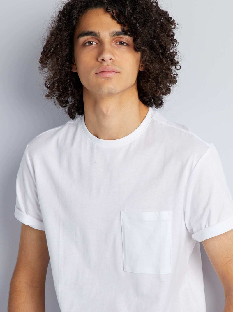 T-shirt básica Branco - Kiabi