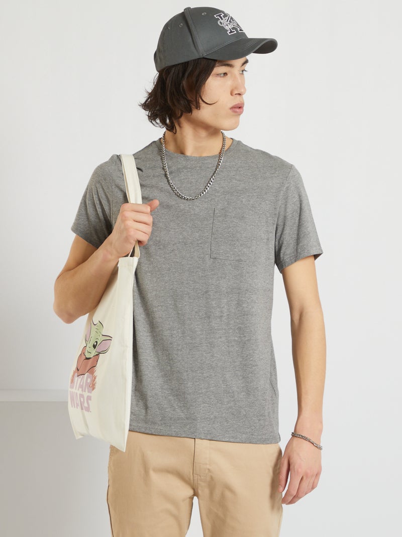 T-shirt básica CINZA - Kiabi