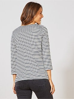 T-shirt básica com gola em forma de barco - Kiabi