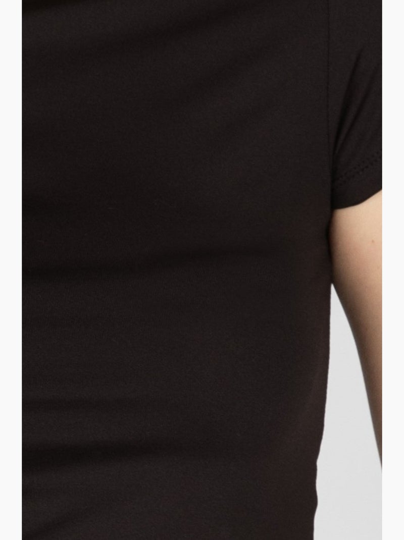 T-shirt básica com gola redonda hiccup Preto - Kiabi