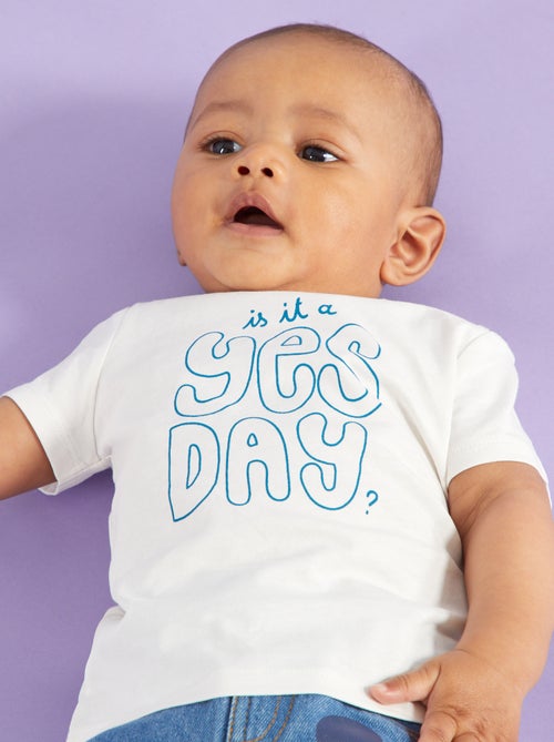 T-shirt básica com mensagem - Kiabi