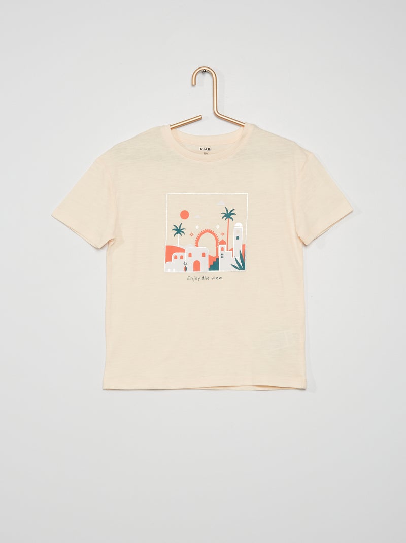 T-shirt básica com mensagens ROSA - Kiabi