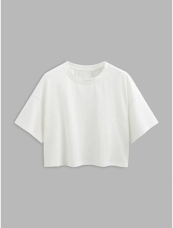 T-shirt básica curta com gola redonda hiccup