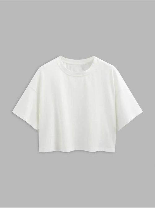 T-shirt básica curta com gola redonda hiccup - Kiabi T-shirt básica curta com gola redonda hiccup - Kiabi