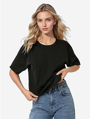 T-shirt básica de algodão com gola redonda hiccup