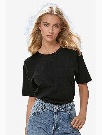 T-shirt básica de algodão com gola redonda hiccup