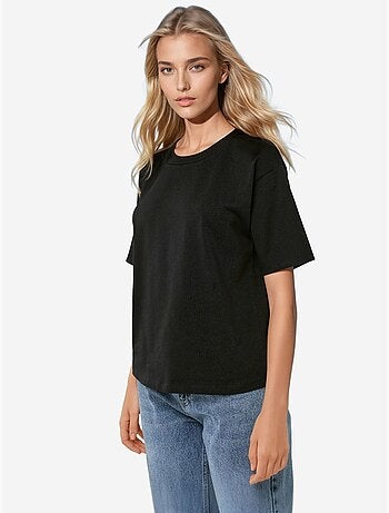T-shirt básica de algodão com gola redonda hiccup