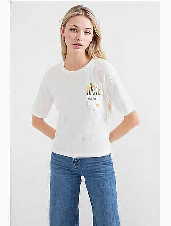 T-shirt básica de malha estampada bdart