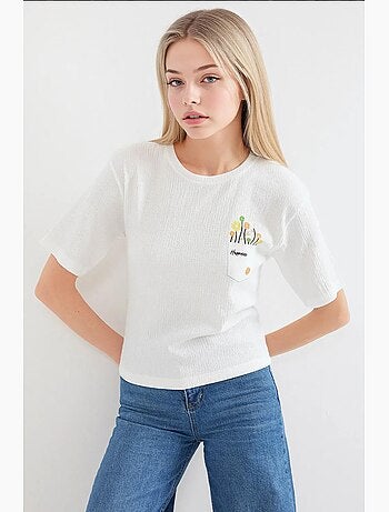 T-shirt básica de malha estampada bdart