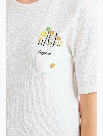 T-shirt básica de malha estampada bdart
