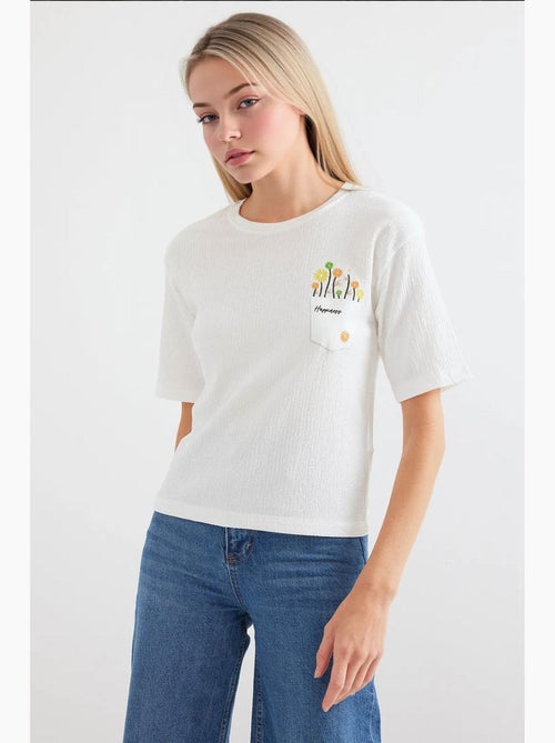 T-shirt básica de malha estampada bdart - Kiabi T-shirt básica de malha estampada bdart - Kiabi
