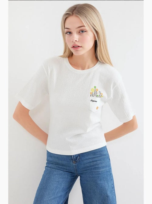 T-shirt básica de malha estampada bdart - Kiabi T-shirt básica de malha estampada bdart - Kiabi