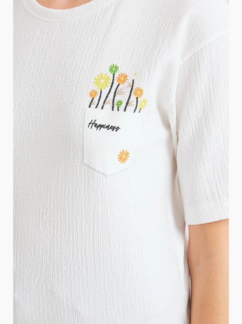 T-shirt básica de malha estampada bdart Branco - Kiabi