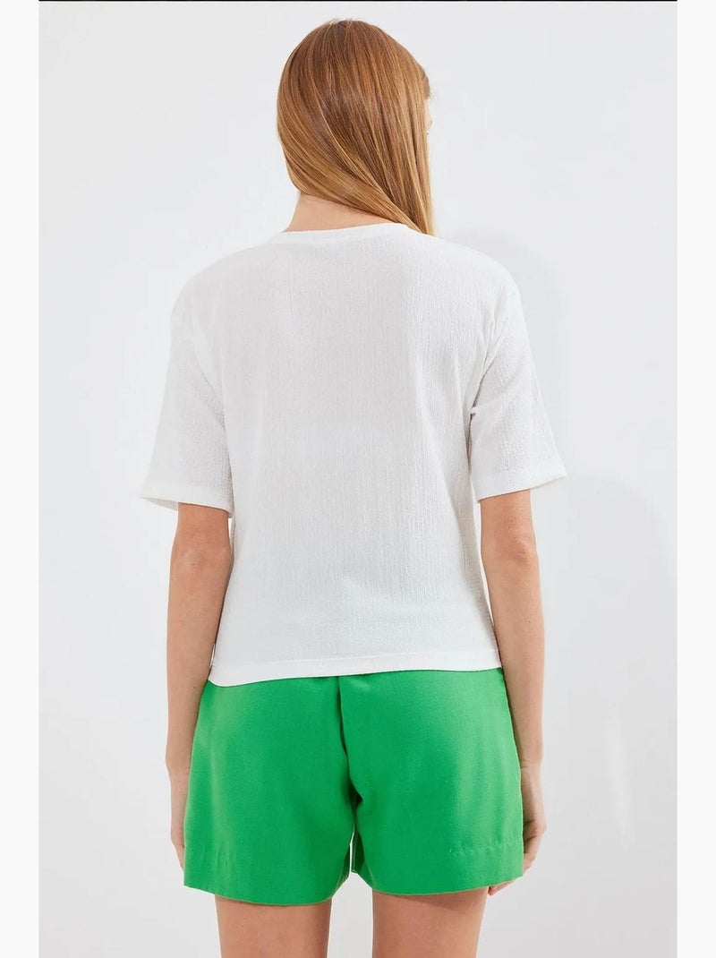 T-shirt básica de malha estampada bdart Branco - Kiabi