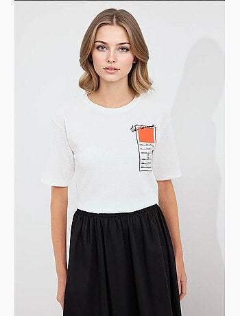 T-shirt básica de malha estampada bdart