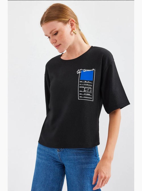 T-shirt básica de malha estampada bdart - Kiabi