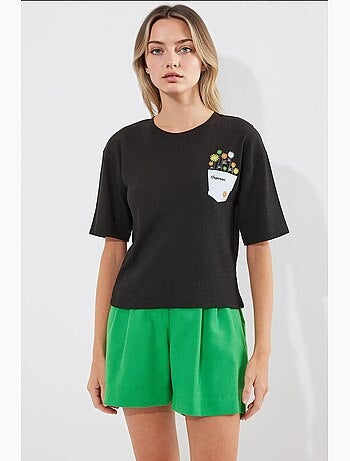 T-shirt básica de malha estampada bdart