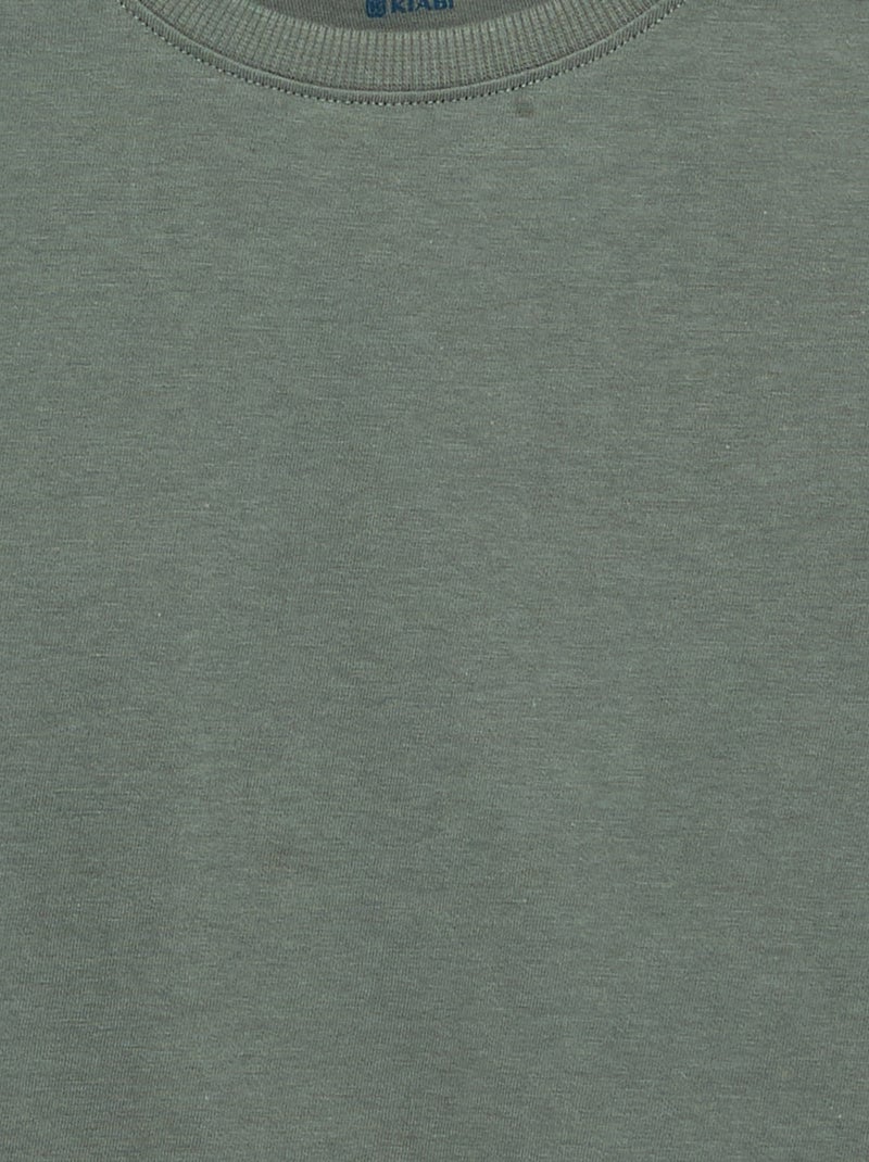 T-shirt básica de manga comprida Verde - Kiabi