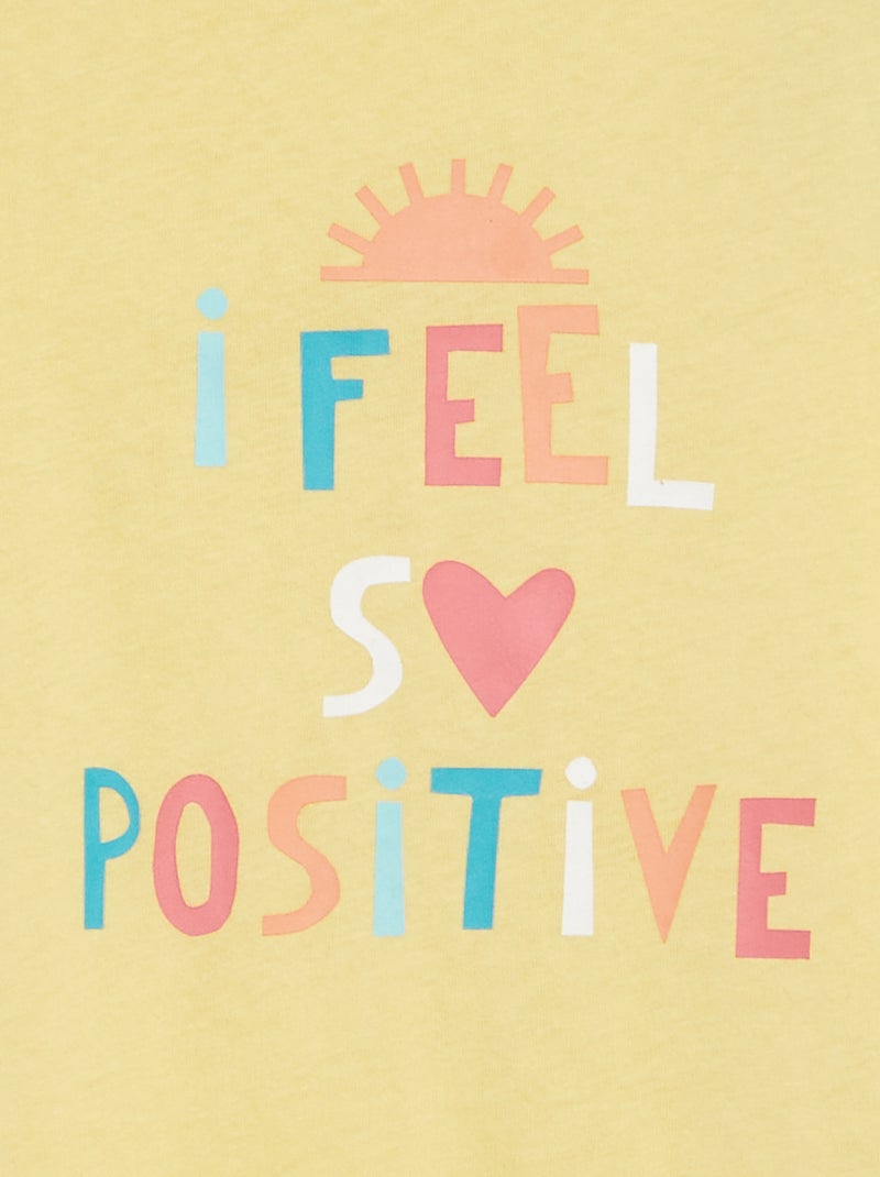 T-shirt básica estampada AMARELO - Kiabi