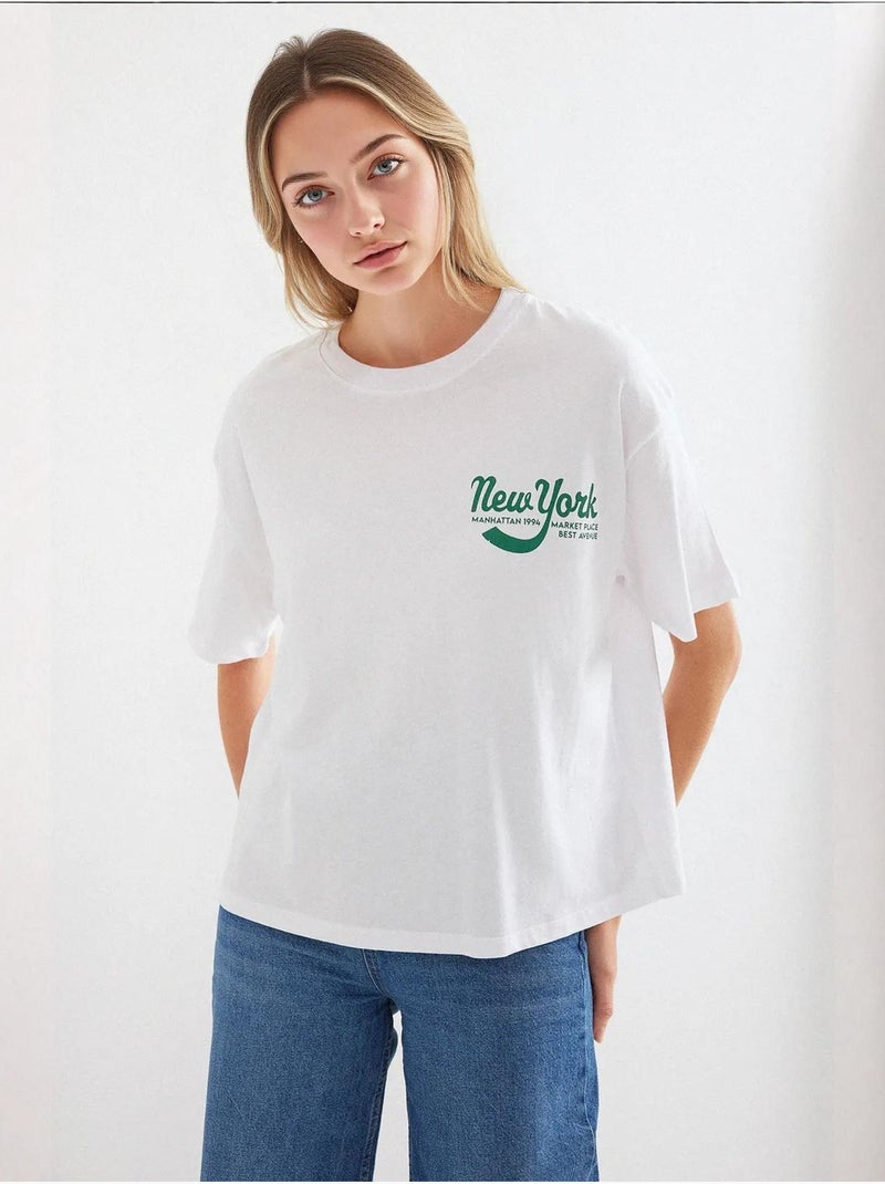 T-shirt básica estampada bdart Branco - Kiabi