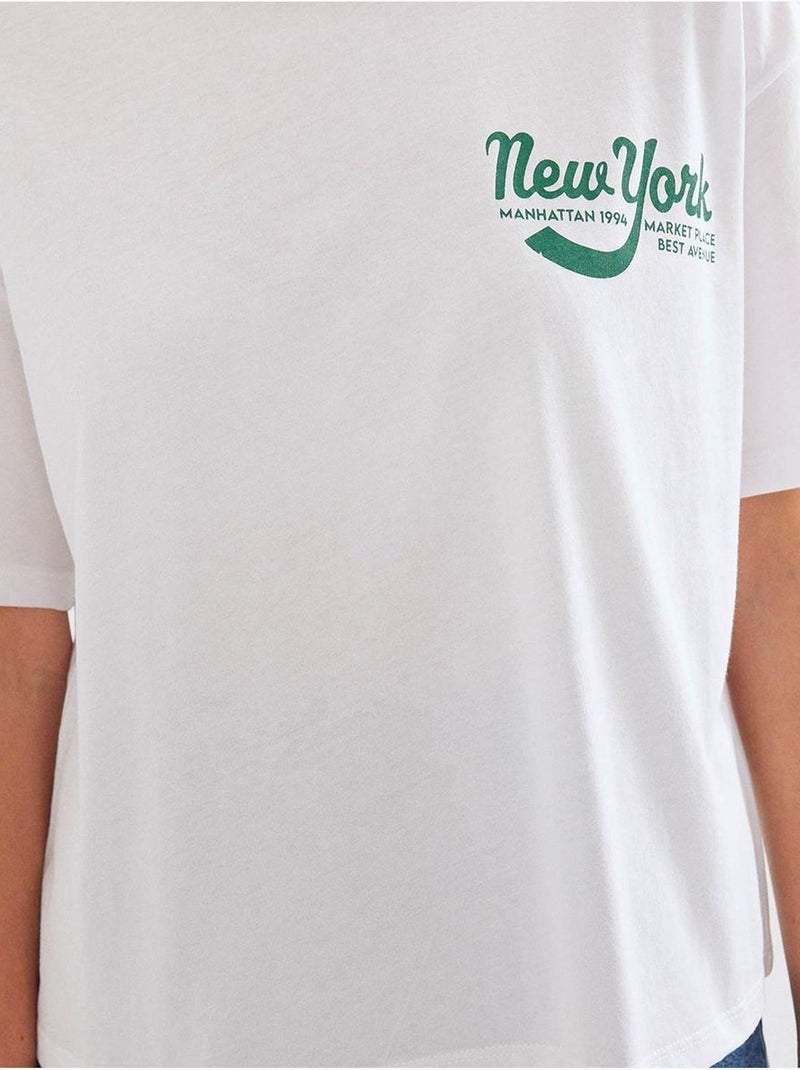 T-shirt básica estampada bdart Branco - Kiabi