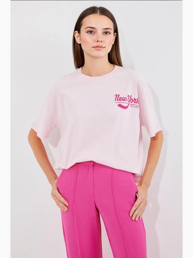 T-shirt básica estampada bdart Rosa-pálido - Kiabi