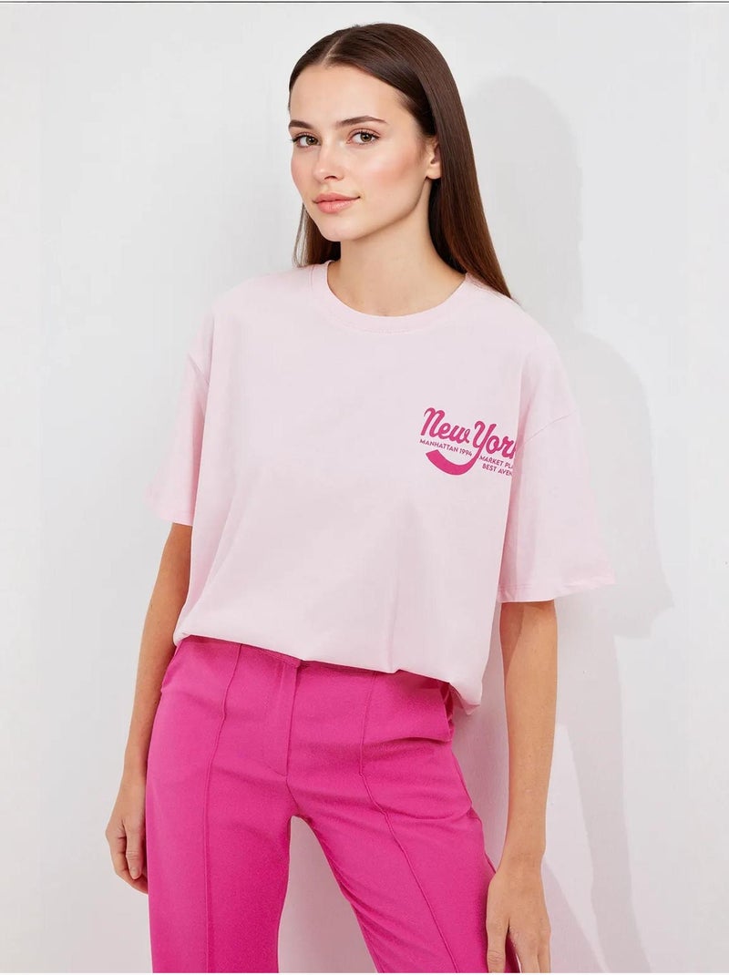 T-shirt básica estampada bdart Rosa-pálido - Kiabi