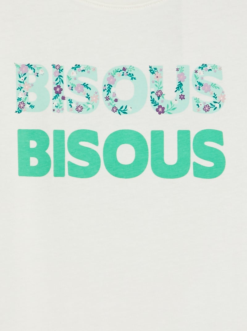 T-shirt básica estampada BEGE - Kiabi