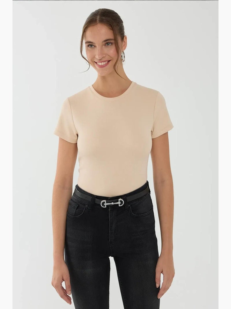 T-shirt básica hiccup Bege natural - Kiabi