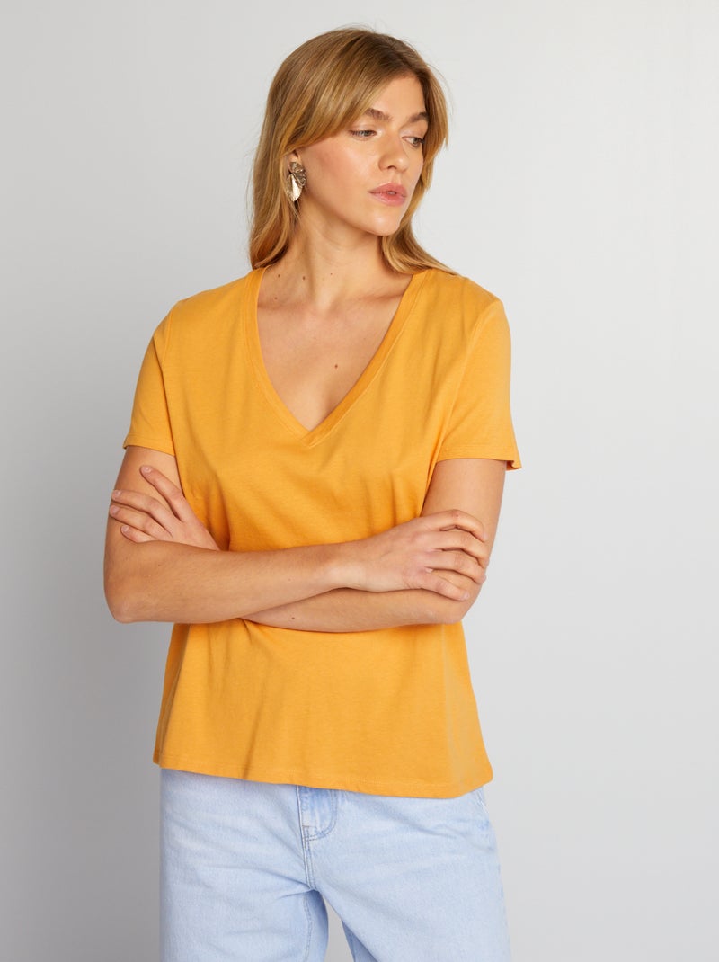 T-shirt básica LARANJA - Kiabi