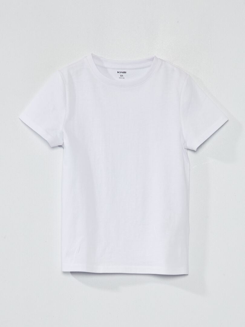 T-shirt básica lisa Branco - Kiabi