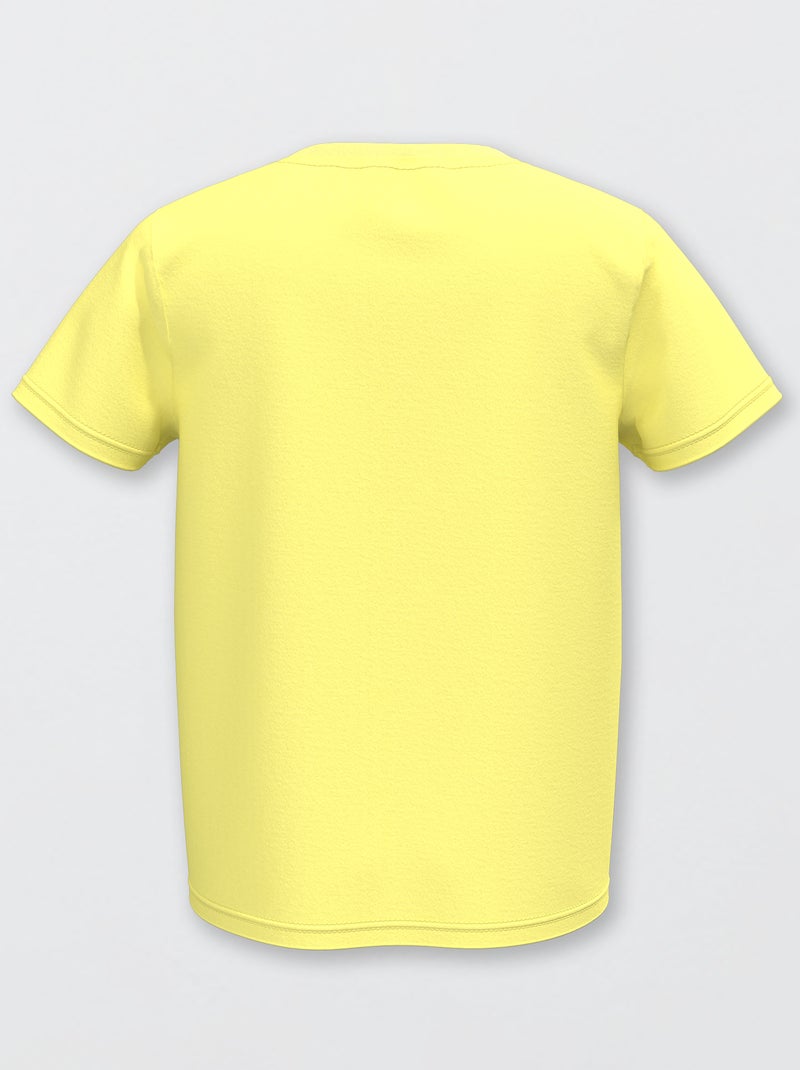 T-shirt básica lisa em jersey AMARELO - Kiabi