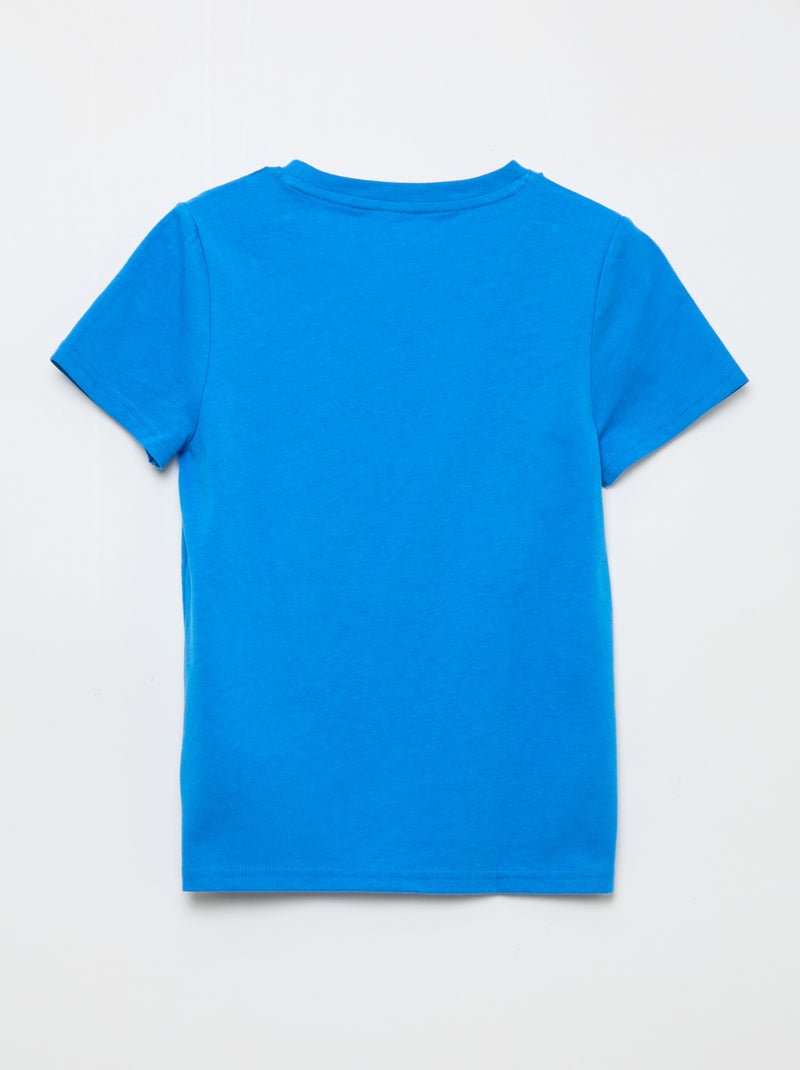 T-shirt básica lisa em jersey Azul - Kiabi