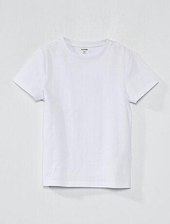 T-Shirt de Viscose com Gola Retilínea Branco - Lisamour